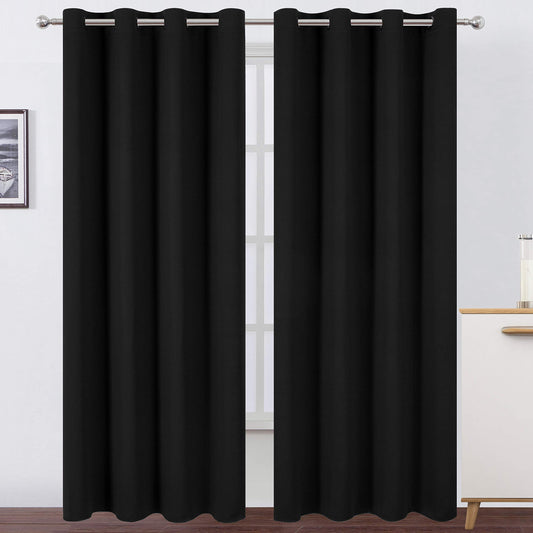 Black Curtains Set of 2 Panels