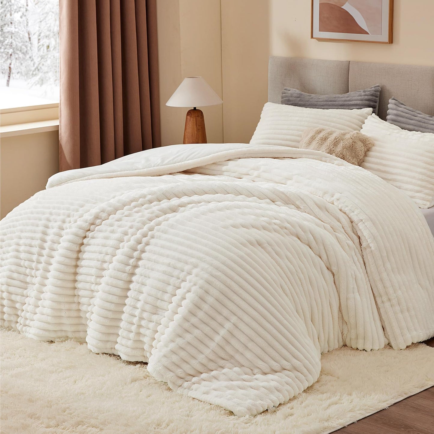 Fleece Queen Comforter Set