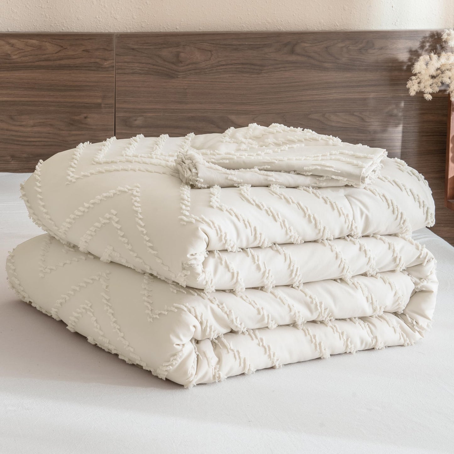 King Size Comforter Set Beige