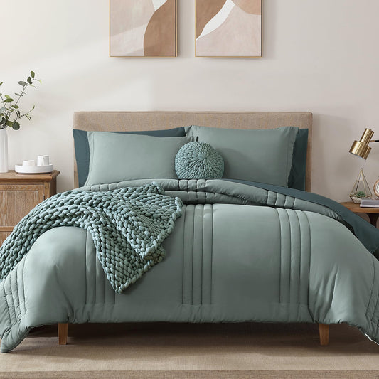 7 Pieces Sage Bedding Sets