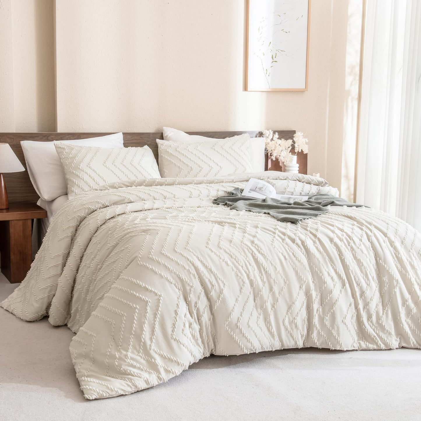 King Size Comforter Set Beige