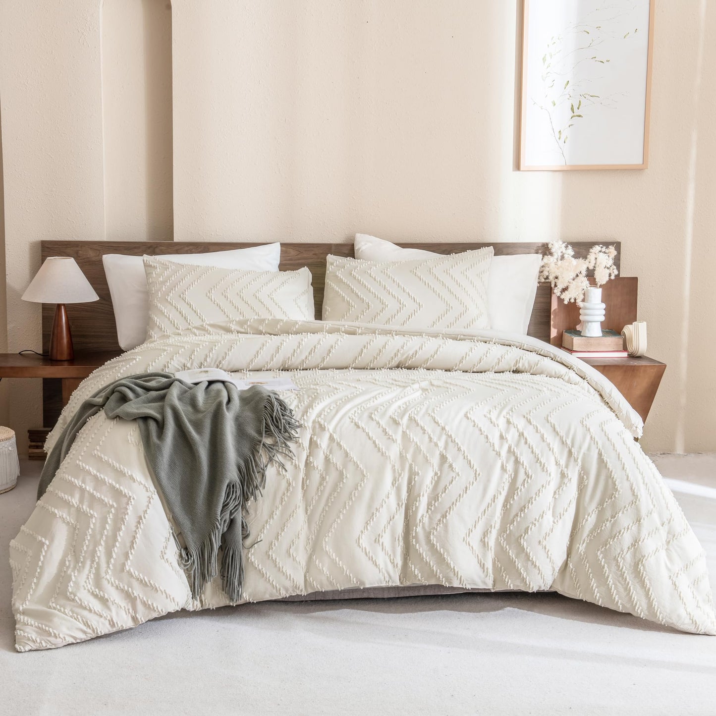 King Size Comforter Set Beige