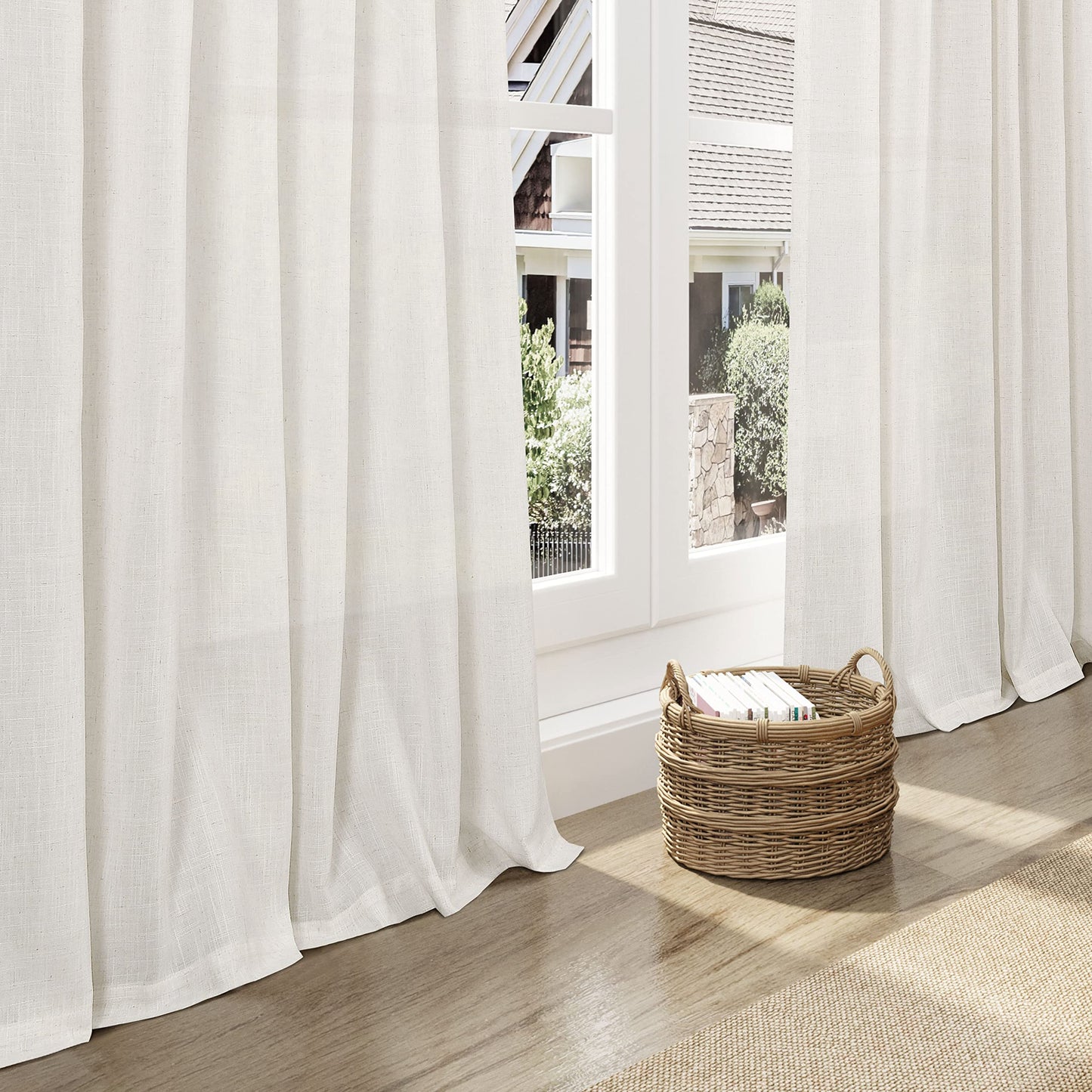 Cream Linen Back Tab Curtains