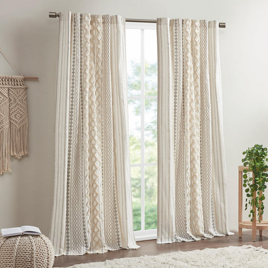 Curtain Tufted Stripe Geometric Print